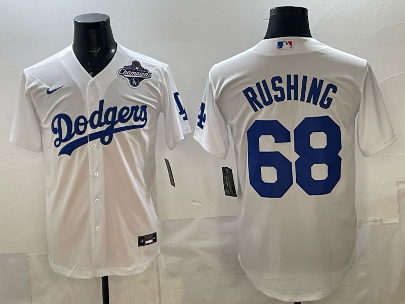 Men Los Angeles Dodgers #68 Rushing White Game 2026 Nike MLB Jersey 006->women mlb jersey->Women Jersey
